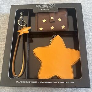 Rachel Zoe 3 In 1 Star Boxed Gift Set Wallet, Card Case And Charm ⭐️